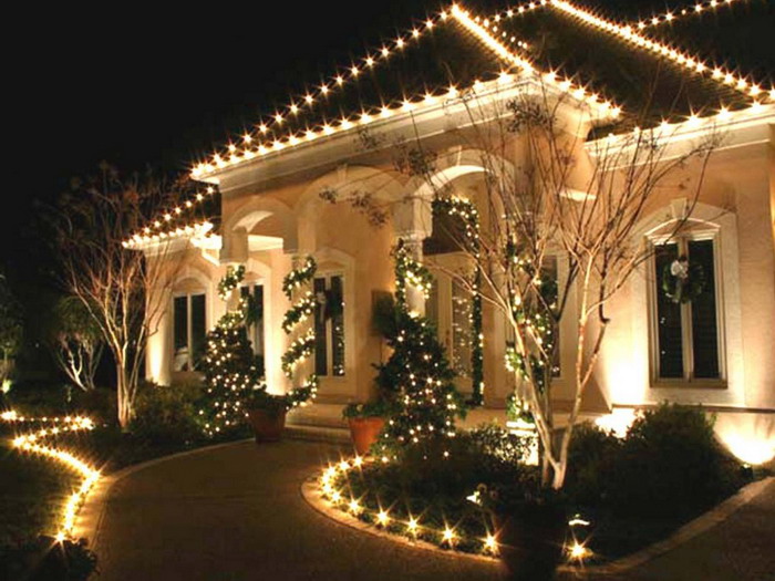 Deck The Halls Without Damaging Your Roof Premo Roofing Company Fantastic Outdoor Decor With Little Fir Trees And